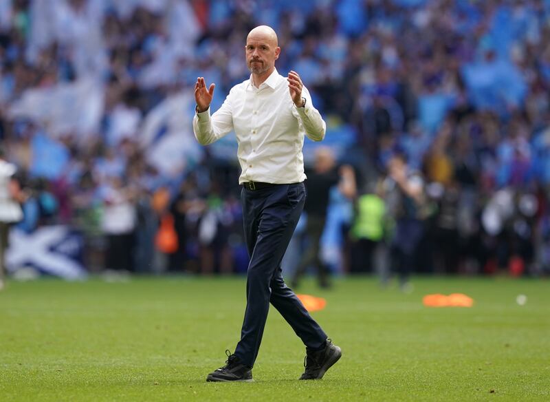 Manchester United manager Erik ten Hag. Photograph: Martin Rickett/PA Wire