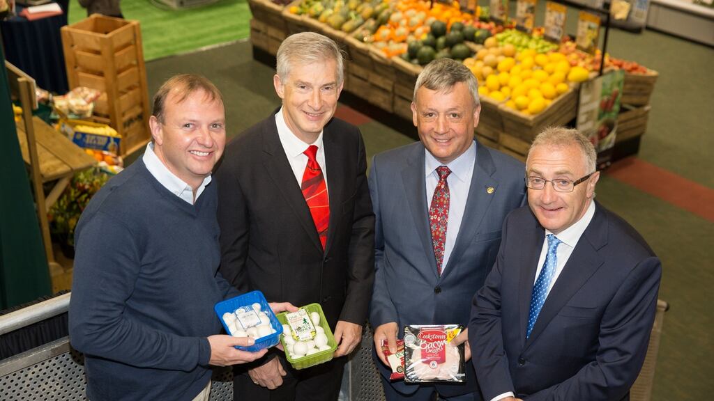 Leslie Codd, marketing manager Codd Mushrooms, Willie O’Byrne, managing Director BWG Foods, Philip Morrow, managing director PRM Group, and Leo Crawford, CEO BWG Group