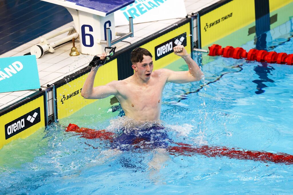 Daniel Wiffen has broken his own Irish 800m freestyle record. Photograph: Bryan Keane/Inpho