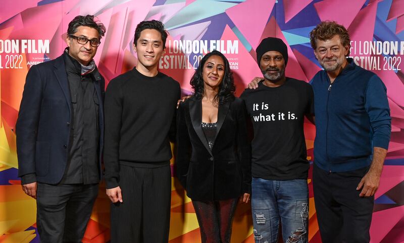 Creature: Asif Kapadia with Jeffrey Cirio, producer Uzma Hasan, Akram Khan and Andy Serkis at the film's world premiere, in London. Photograph: Kate Green/Getty