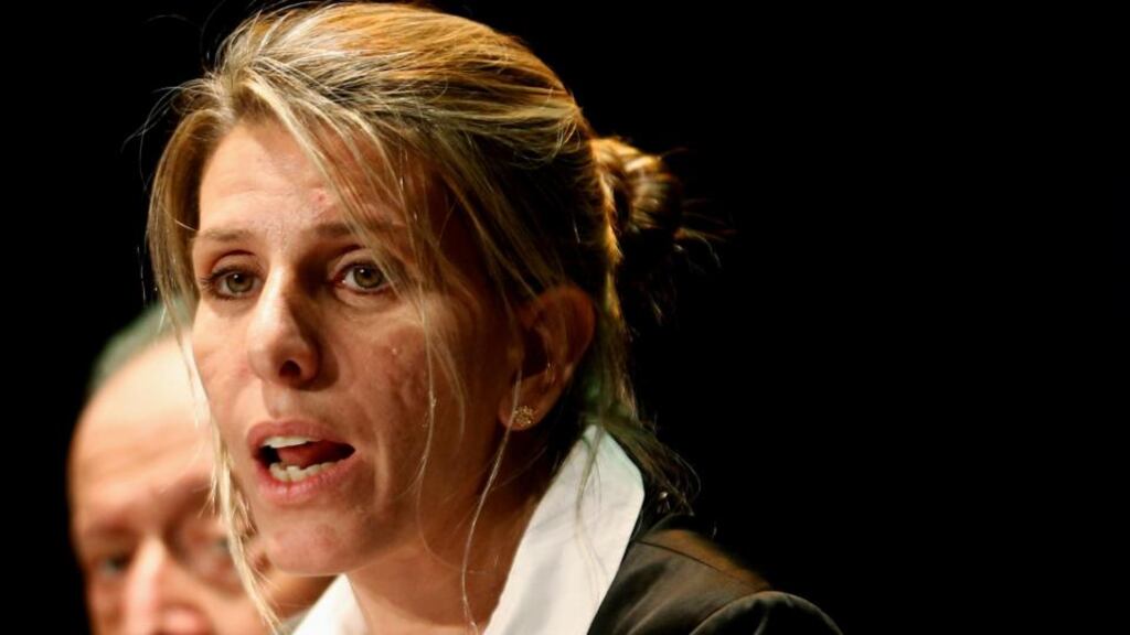 Federal judge Sandra Arroyo Salgado, former wife of late Argentine prosecutor Alberto Nisman, speaks during a news conference in Buenos Aires. Independent forensic tests show that Mr Nisman was murdered, the deceased prosecutor’s ex-wife said on Thursday. Photograph: Enrique Marcarian/Reuters