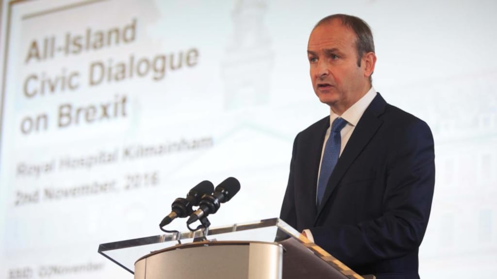 Fianna Fáil leader Micheál Martin at the All-Island Civic Dialogue on Brexit at the Royal Hospital in Kilmainham, Dublin. Photograph: Gareth Chaney/Collins