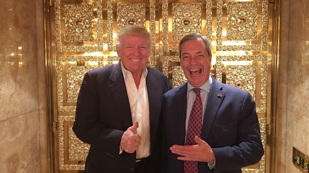 Donald Trump and Nigel Farage at Trump Tower on November 12, 2016 in New York City. Photograph: Nigel Farage/PA Wire