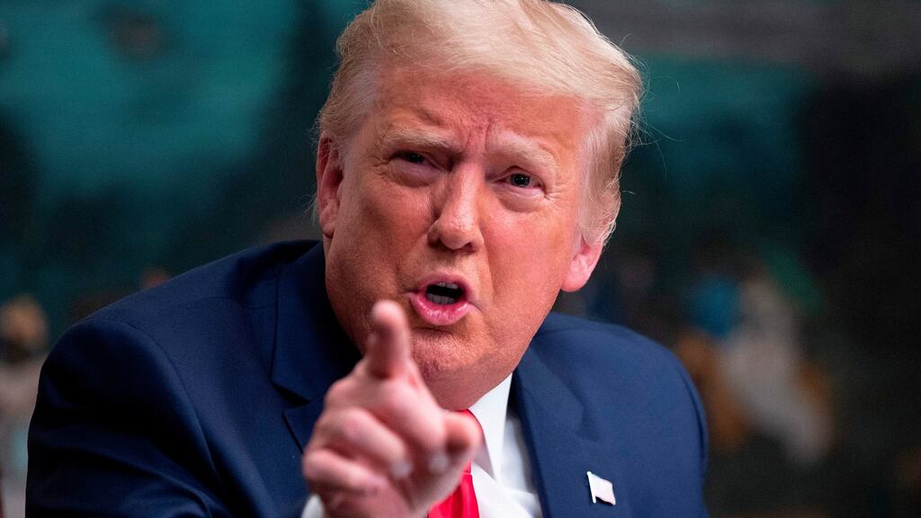 Donald Trump: “If provoking an insurrectionary riot against a joint session of Congress after losing an election is not an impeachable offence,” the House of Representatives Democrats wrote, “it is hard to imagine what would be.” Photograph: Andrew Caballero-Reynolds/AFP via Getty Images