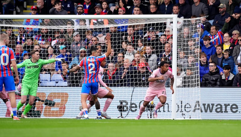 Bournemouth's Eli Junior Kroupi celebrates scoring the opening goal during the Premier League match against Crystal Palace at Selhurst Park. Photograph: Adam Davy/PA Wire