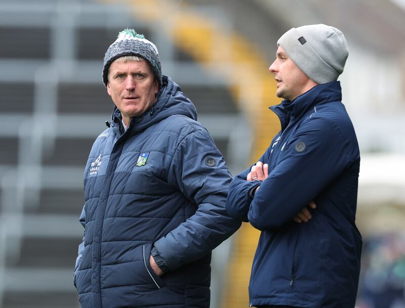 Limerick's John Kiely and Paul Kinnerk. Kinnerk’s peerless capacity to make really smart in-game adjustments gives Limerick a competitive advantage every time they take the field. Photograph: Lorraine O’Sullivan/Inpho