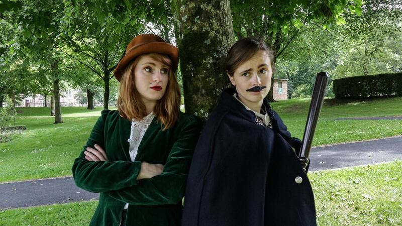 Double act: In character ahead of a FIt-Up performance.