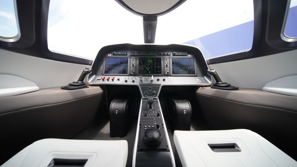 The electric aircraft Alice, manufactured by Eviation Aircraft, was unveiled at the Paris Air Show. Photographer: Jasper Juinen/Bloomberg