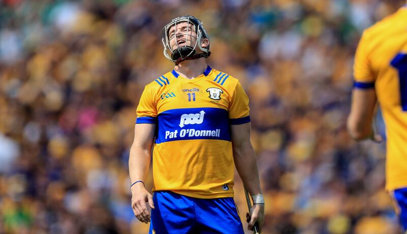 Tony Kelly reacts to a missed shot. Photograph: Evan Treacy/Inpho