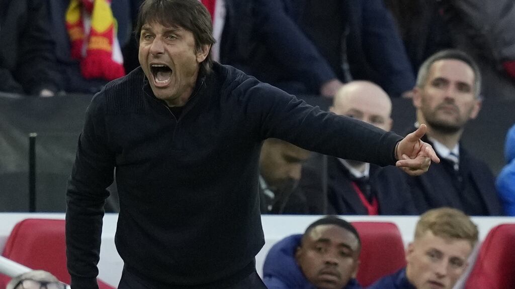Spur’s manager Antonio Conte. ‘We want to show that we are a good team and we can fight for the Champions League.’ Photograph: Andrew Yates/EPA