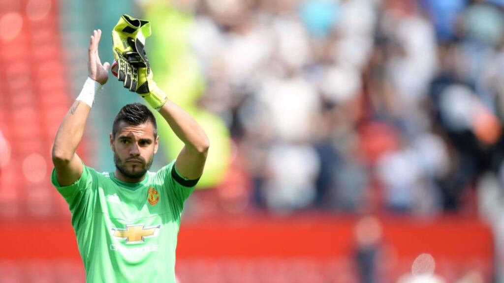 Sergio Romero is likely to make his second start for Manchester United against Aston Villa on Friday night in the continued absence of David de Gea. Photograph: PA