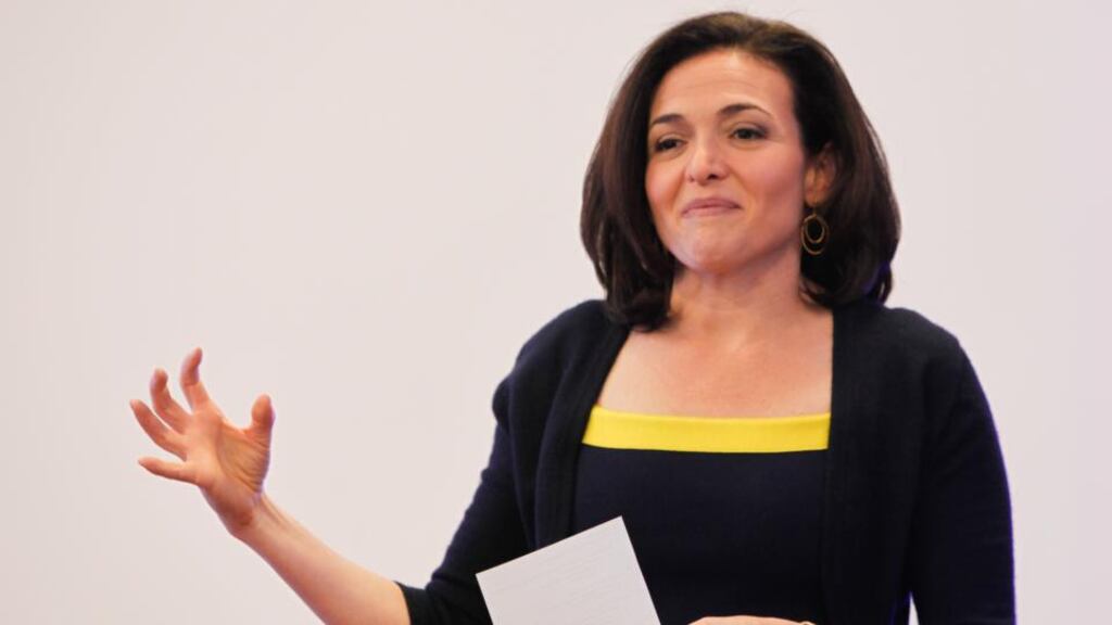 Facebook COO and author Sheryl Sandberg at a Facebook event in Dublin.