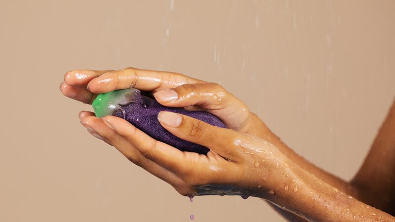 LUSH Aubergine Bath Bomb (€9 at LUSH stores nationwide)