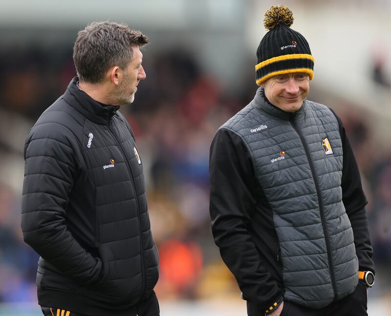 Kilkenny’s manager Derek Lyng and selector Peter Barry at UPMC Nowlan Park. Derek would have been a guy that sought out Peter for drills because that was the way to push your own standards. Photograph: James Crombie/Inpho