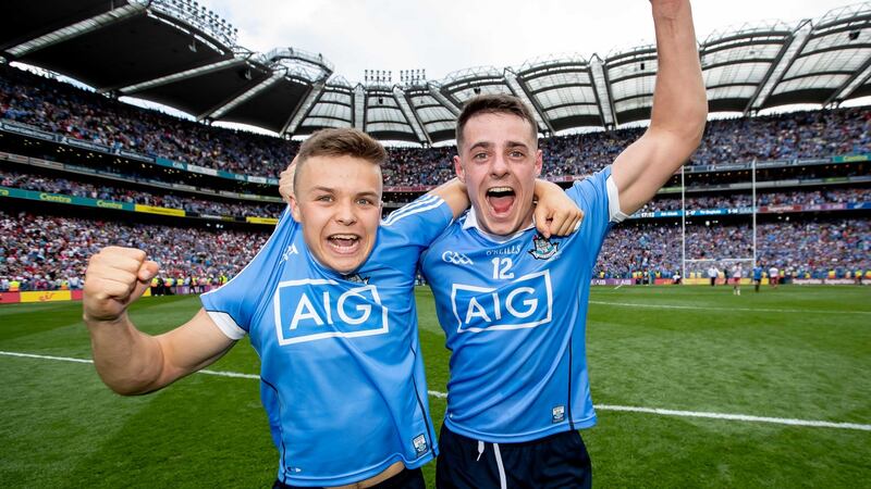 Dublin’s Eoin Murchan and Brian Howard look like they’ve been playing for years. Photograph: Inpho