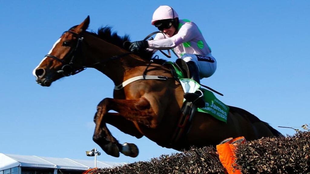 Ruby Walsh on Faugheen wins the Champion Hurdle Challenge Trophy in Cheltenham last March. Photograph: Eddie Keogh/Reuters