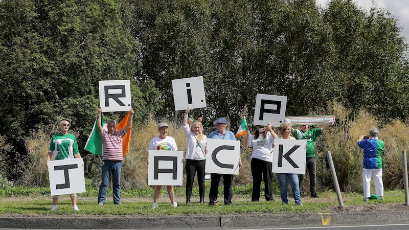 Fans also gathered at Walkinstown Roundabout to pay tribute. Photo: Bryan Keane/Inpho