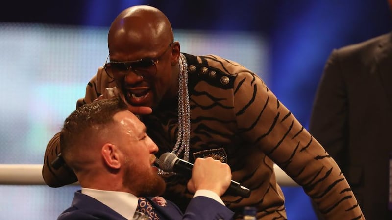 Mayweather at one stage called McGregor “a faggot”. Photo: Matthew Lewis/Getty Images