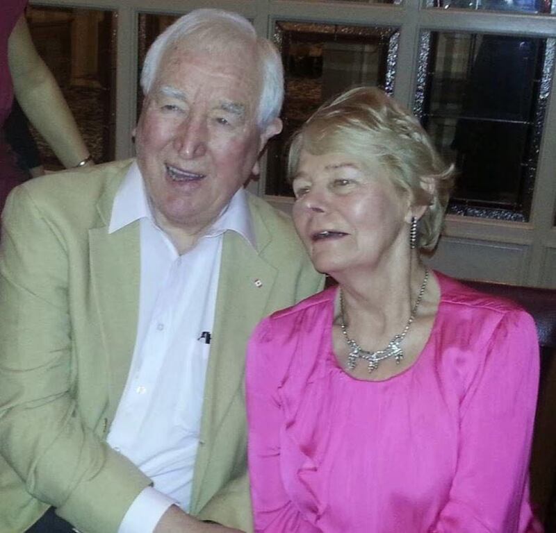 John McGroddy with his wife, Nell. After retiring he opened a successful hardware business in Swords. Nell is now recovering from the virus