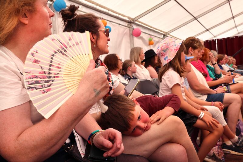 Models walked the runway three times a day in the championships' 'fashion dome'. Photograph: Dara Mac Dónaill