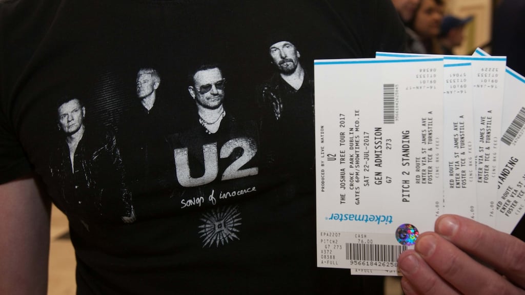 Real deal: U2 tickets for Croke Park. Photograph: Gareth Chaney/Collins