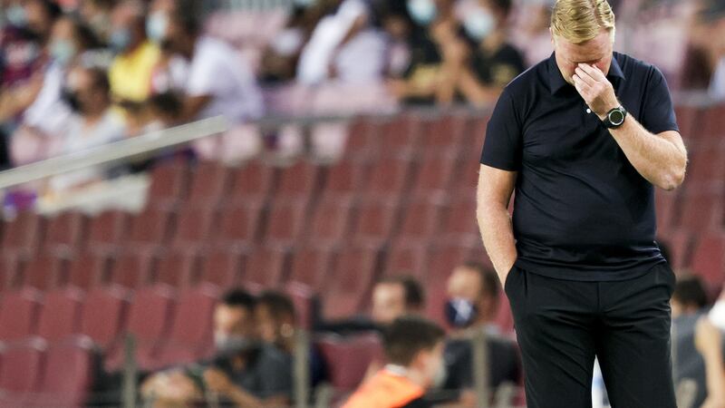 The playing style of Ronald Koeman’s Barcelona is not popular among the club’s supporters. Photograph: David S Bustamante/Soccrates/Getty Images