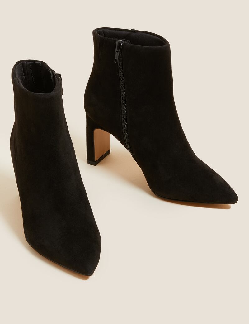 Suede statement heel ankle boots, €90 from Marks + Spencer
