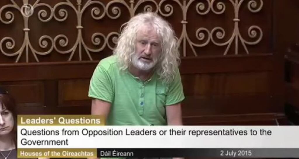 Mick Wallace speaking in the Dáil on Thursday