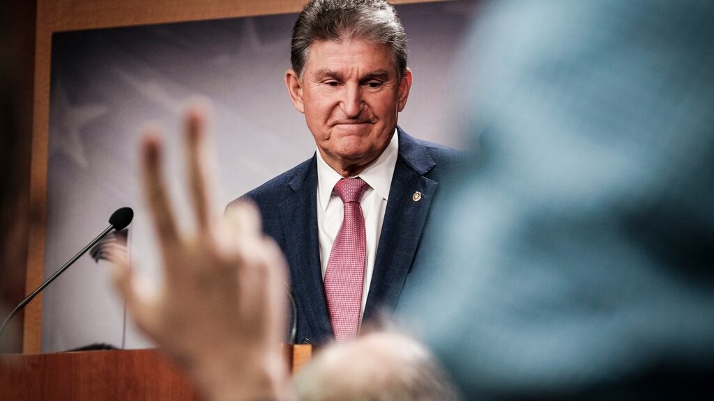 Senator Joe Manchin: “I am open to supporting a final Bill that helps move our country forward.” Photograph: Pete Marovich/Getty Images