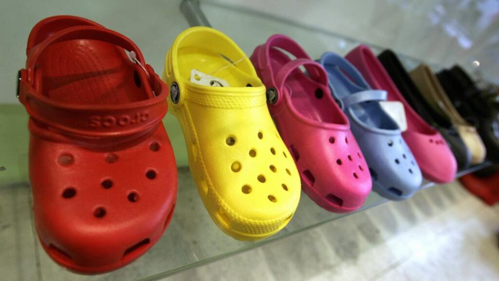 Crocs, for those of you who haven’t yet had the dubious pleasure, are those very round-toed, utterly flat plastic shoes that come in a variety of unappealing colours. Photograph: Timothy A Clary/AFP/Getty Images