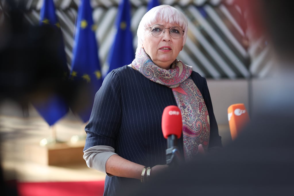 Germany’s federal culture minister Claudia Roth has yet to position herself on the new Bundestag resolution. Photograph: Olivier Hoslet/EPA