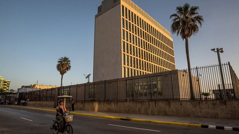 The American Eembassy in Havana, Cuba. Photograph: Meridith Kohut/The New York Times