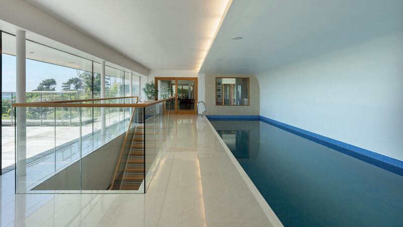 Ozone treated swimming pool, sauna and laconium