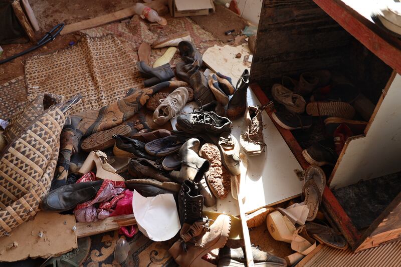 An armed Israeli group gave the residents of Wadi a-Seeq an hour’s notice to leave on October 12th. Many families left behind household items and clothing in their rush to leave. Photograph: Hannah McCarthy