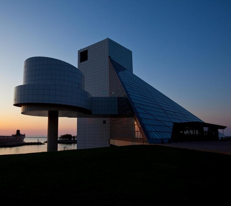 The Rock & Roll Hall of Fame and Museum, designed by IM Pei, in Cleveland, Ohio. Photograph: David Ahntholz/New York Times
