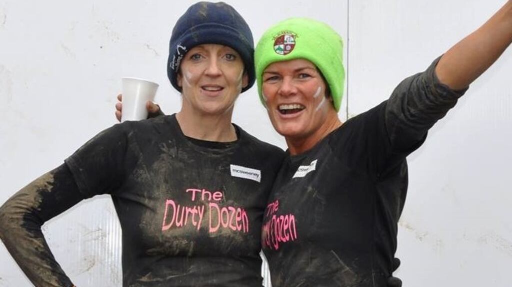 Caroline, left, in 2017.