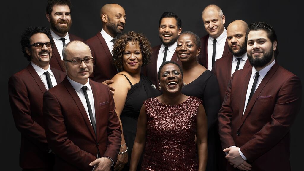Sharon Jones (centre) with the Dap-Kings