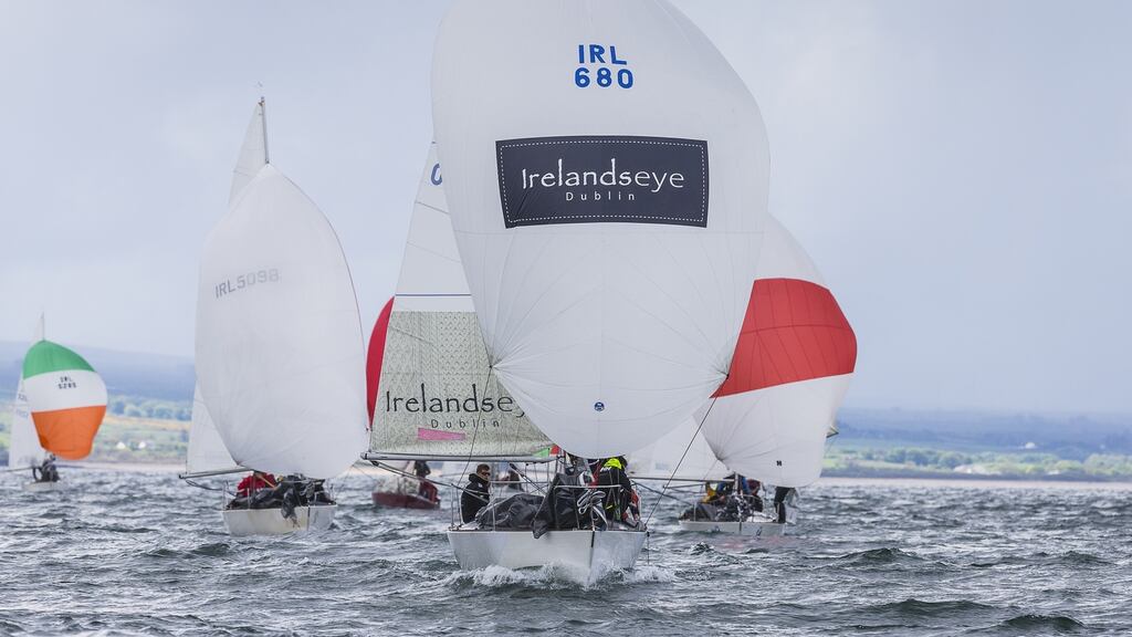 Howth Yacht Club’s under-25 keelboat team winning the J24 Northern Championships at Sligo Yacht Club, Rosses Point. Photograph: David Branigan