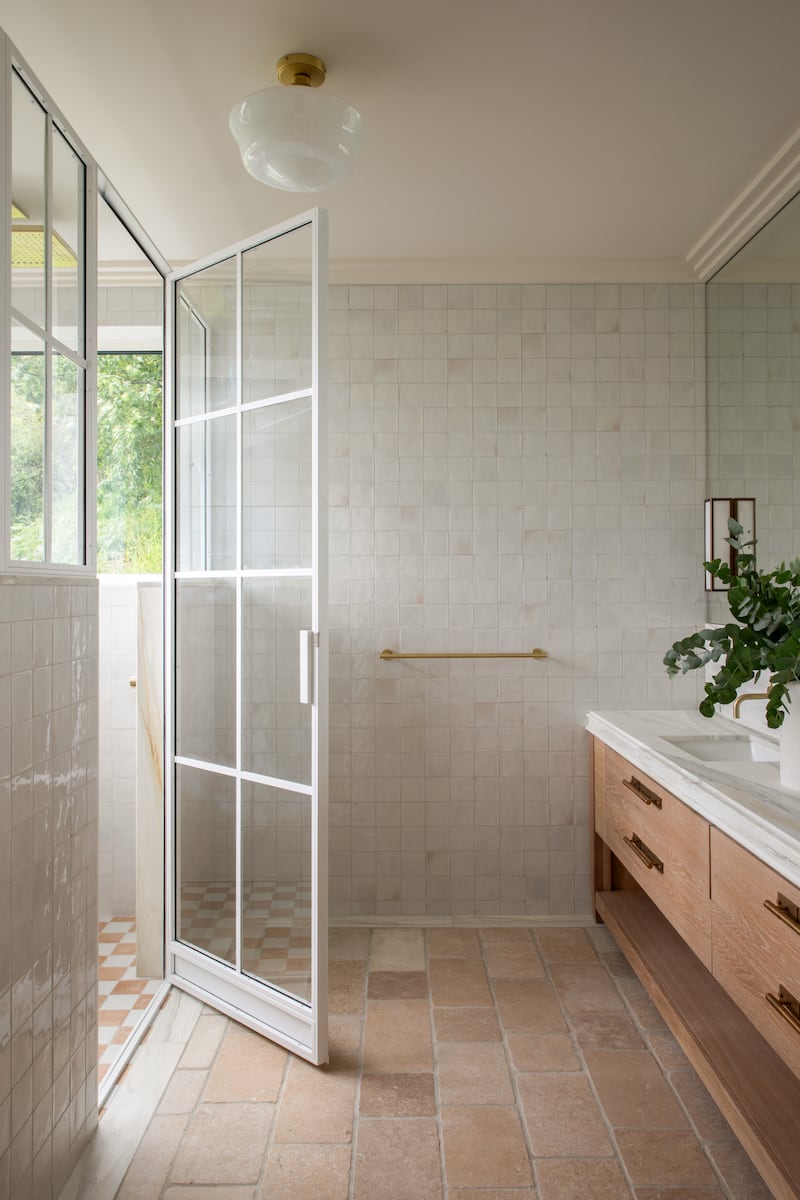 Natural materials such as marble and wood were used throughout the house. Photograph: Ruth Maria Murphy