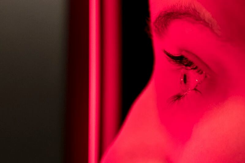 A patient during a Lasik procedure. The surgery uses a laser to reduce the curvature of the cornea.