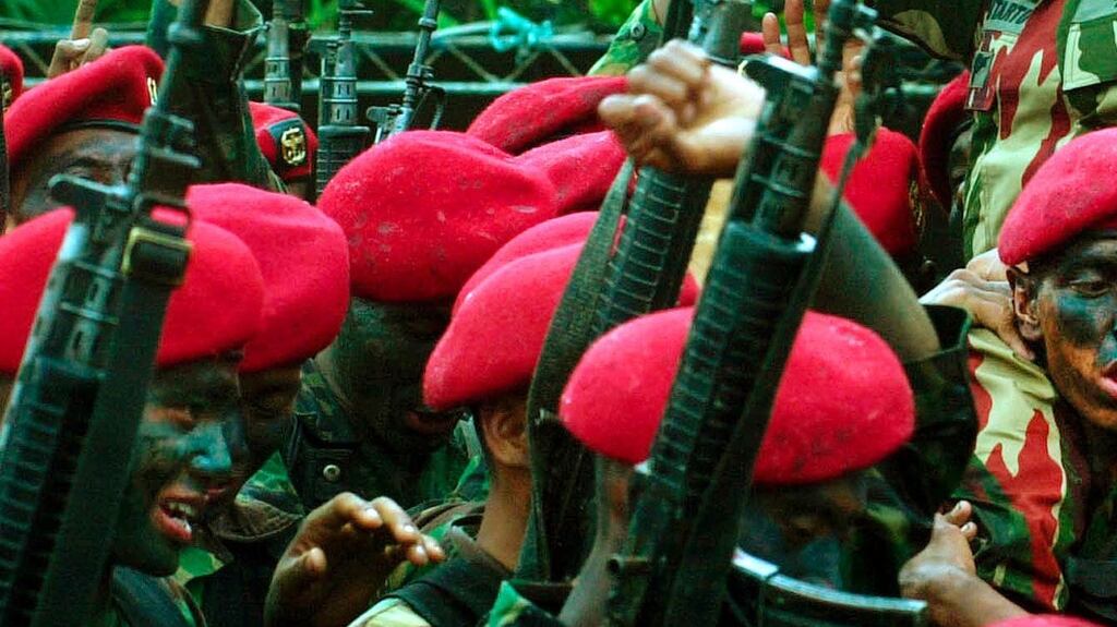 Indonesia’s Kopassus soldiers. Photograph: Achmad Ibrahim/AP