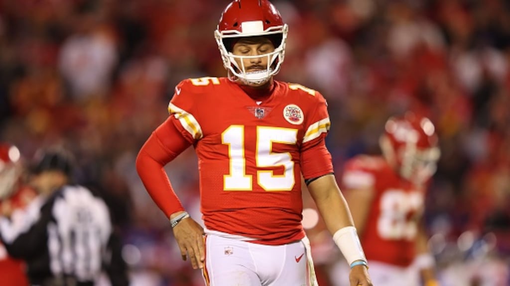 The form of Patrick Mahomes and the Kansas City Chiefs remains unconvincing. Photograph: Jamie Squire/Getty Images