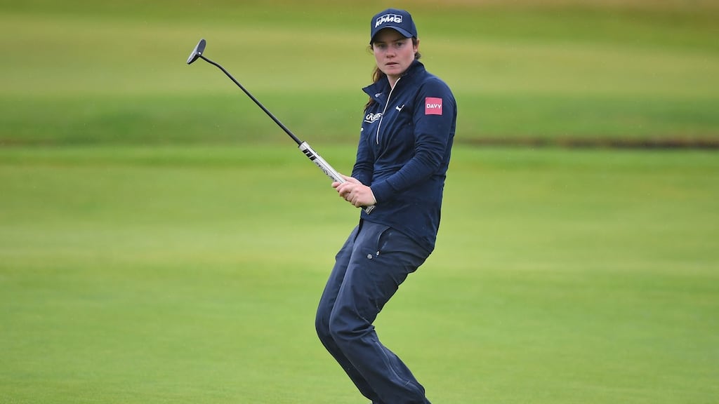 Ireland’s Leona Maguire is four off the lead heading into the final round at Carnoustie. Photograph: Andy Buchanan/Getty/AFP