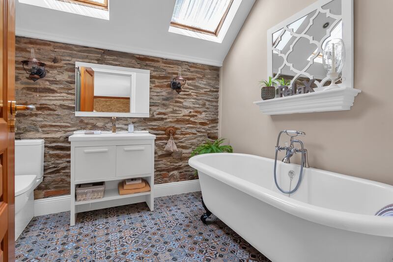 The property has pointed exposed walls