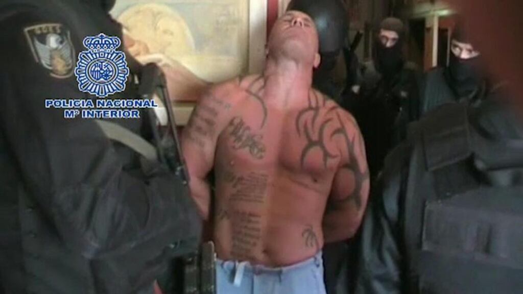 Handout photo of one of Britain’s most wanted fugitives, Mark Lilley, who has been caught hiding naked in a panic room at his luxury Spanish villa. Photograph: Soca/PA Wire