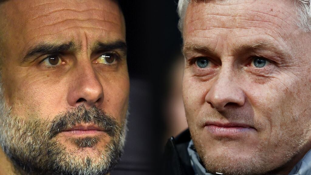 The Manchester derby is the clash of the weekend. Can United end City’s winning run? Photograph: Getty Images