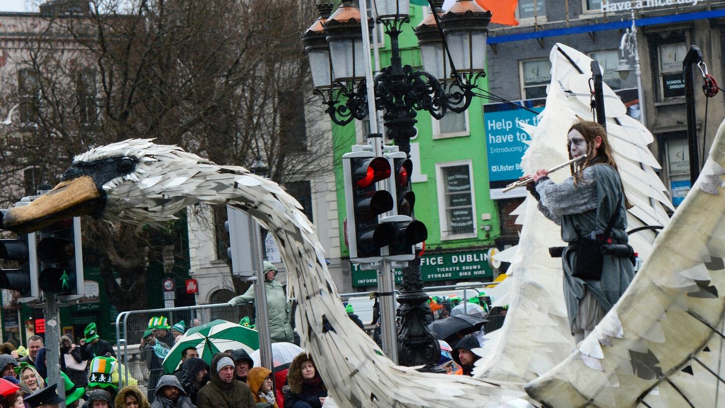 A float in the St Patrick’s Day parade in Dublin. Photograph: Cyril Byrne/The Irish Times