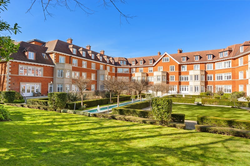 The landscaped communal gardens