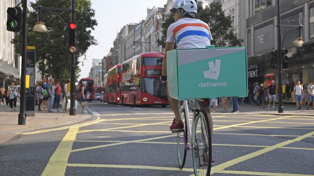 A Deliveroo document bans the words ‘employees’, replacing it with ‘independent suppliers’. Photograph: Toby Melville/Reuters