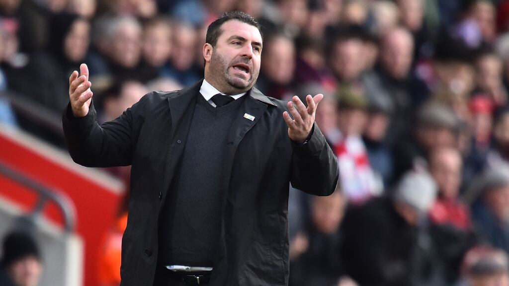David Unsworth saw his Everton side concede four at St Mary’s. Photograph: Glym Kirk/AFP